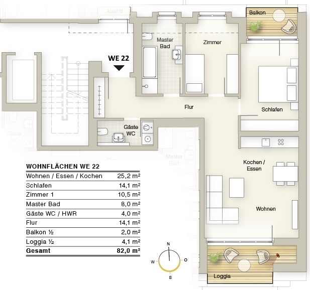 Grundriss WE 22