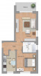 Grundriss - Geräumige 2-Zi.-Whg. mit Balkon u. guter Ausstattung in ruhiger, grüner Lage!