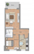 Grundriss - Geräumige 2-Zi.-Whg. mit Balkon u. guter Ausstattung in ruhiger, grüner Lage!