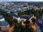 Luftansicht am Abend - Paulusviertel: Einzigartige u. geräumige 4-Zi.-Whg. mit Terrasse und eigenem Gartenanteil