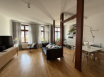 großer Wohnbereich - Pure Idylle über den Dächern von Leipzig – stilvolle 3-Zimmerwohnung mit 70 m² Dachterrasse